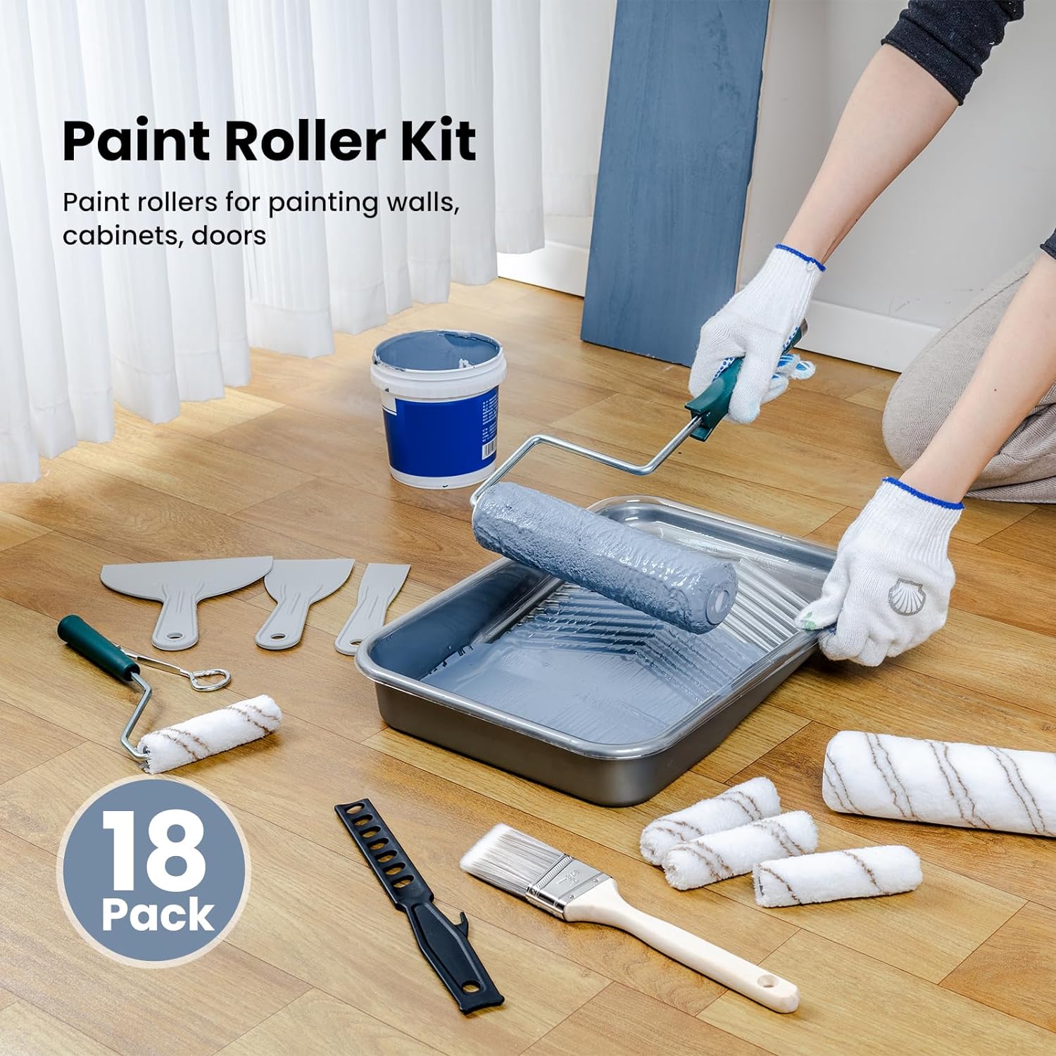 Mister Rui® 4" & 9" Paint Roller Set - 18 Pieces - MisterRui