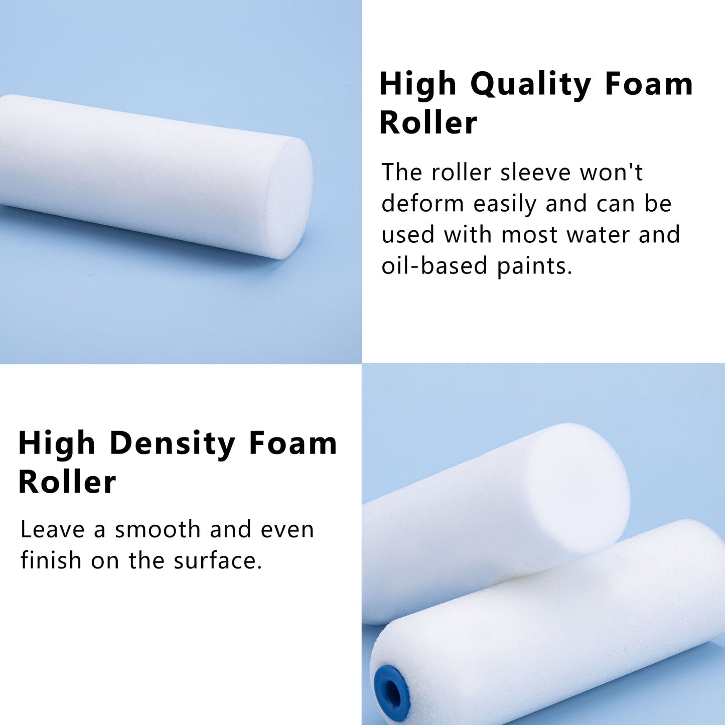 Mister Rui® 4 Inch High Density Foam Paint Roller - 10Pieces - MisterRui