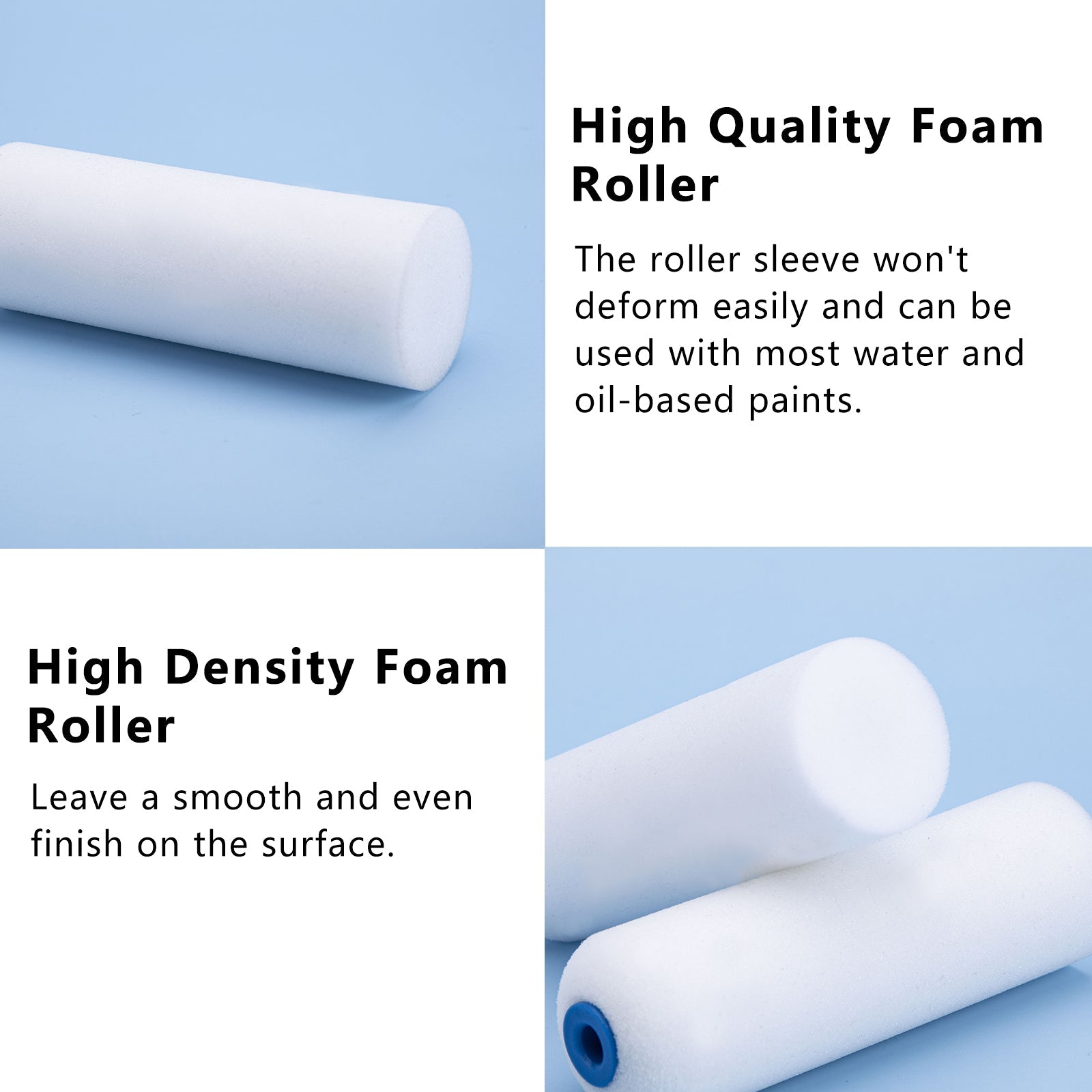 Mister Rui® 4 Inch High Density Foam Paint Roller - 10Pieces - MisterRui