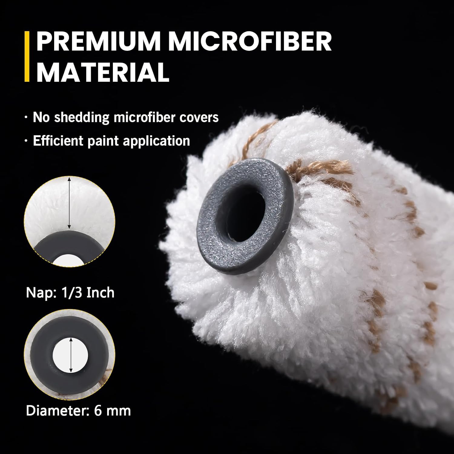 Mister Rui® 4" Microfiber Paint Roller Set(1/3 Inch Nap) - 40 Packs - MisterRui