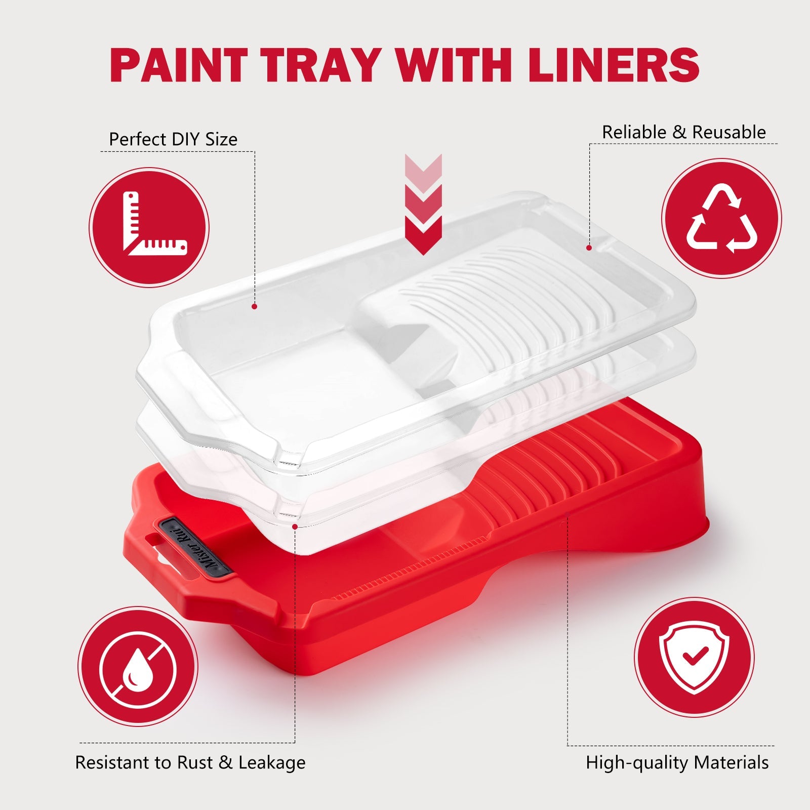 Mister Rui® 4" Paint Tray with 10 Liners - MisterRui