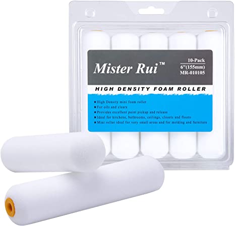 Mister Rui® 6 Inch (155MM) Foam Paint Roller Cover (Pack of 10) - MisterRui