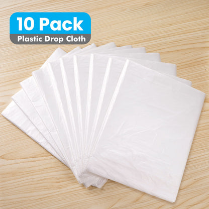 Mister Rui® 9x12 Feet Plastic Drop Cloth - 10 Pieces - MisterRui