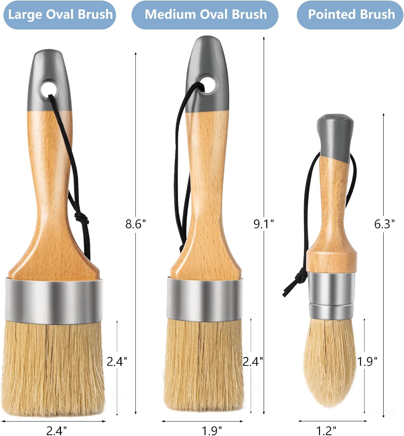 Mister Rui® Round Paint Brush Set - 3 Pack - MisterRui