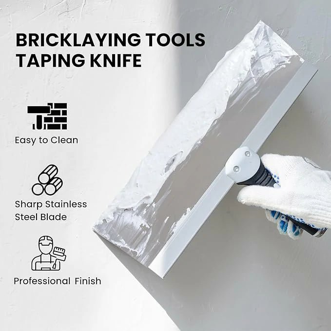 Mister Rui Stainless Steel Drywall Paint Scraper Putty Knife set with Mud Pan - 7PCS - MisterRui